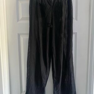 Women’s Mesh, Fishnet Wide Leg Black Pants